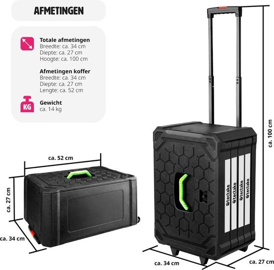 TecTake Gereedschapskoffer 401487 - 200-delig - 4 laden - Trolley