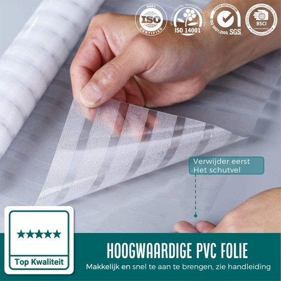 Homewell Raamfolie HR++ 70x300cm - Zonwerend & Isolerend - Statisch - Strepen