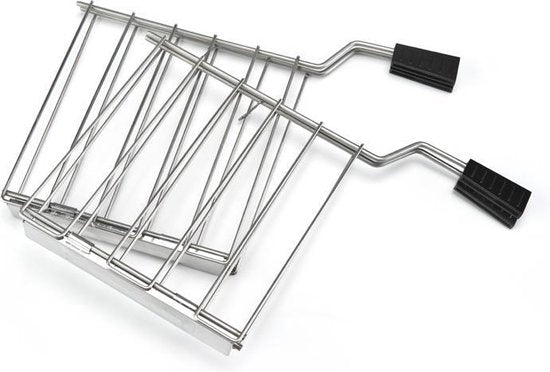 Bourgini Tosti Toaster - Broodrooster met Tostiklemmen - Wit - Extra brede sleuf geschikt voor 2 tosti's - Instelbare bruiningsstand en ontdooifunctie