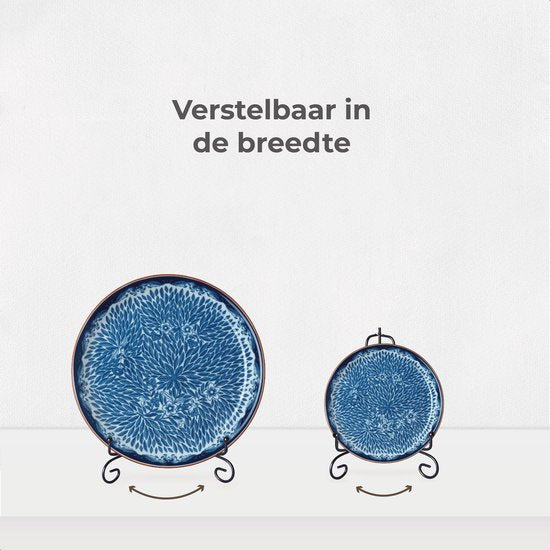 Lucht Bordenstandaard - Groot - Borden en Boeken - Display - Standaard - Houder - Steun - Rek - Hanger - Sierborden - Kookboek - Zwart - Metaal