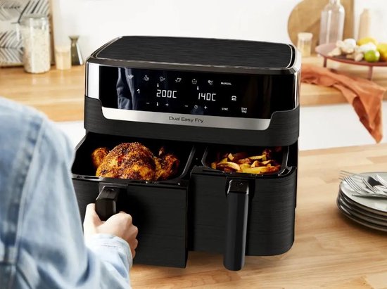 Tefal EY901N10 Dual Easy Fry Essential - Airfryer - 2700W - 8,3L - Zwart
