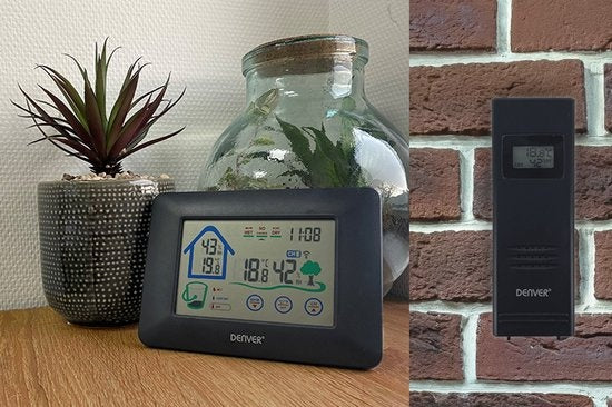 Denver WS-520 - Weerstation - Binnens -en Buitenshuis - Meet temperatuur - luchtvochtigheid - Zwart