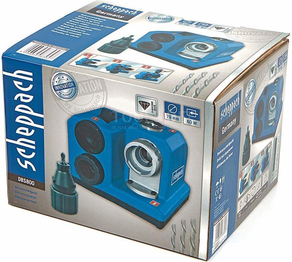 Scheppach DBS800 Boorslijpmachine - 80W