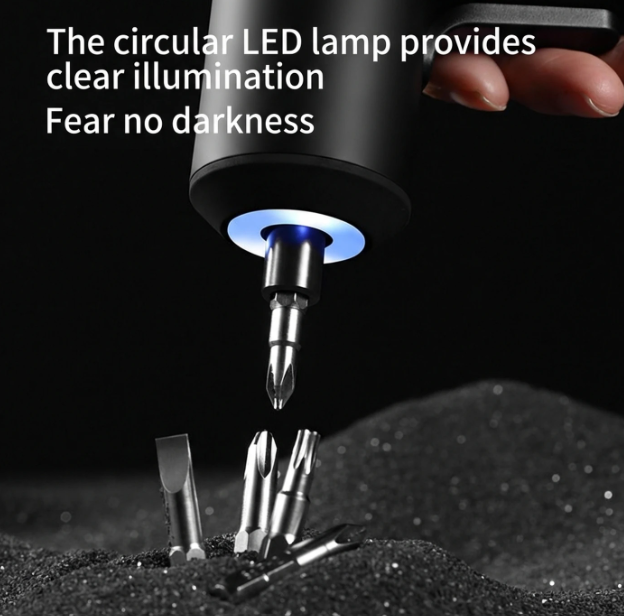 Ochama x J.ZAO Elektrische Schroevendraaier - 3,6 V - 5 Nm - 2000 mAh - LED-ringverlichting - 20 Bits - USB-C