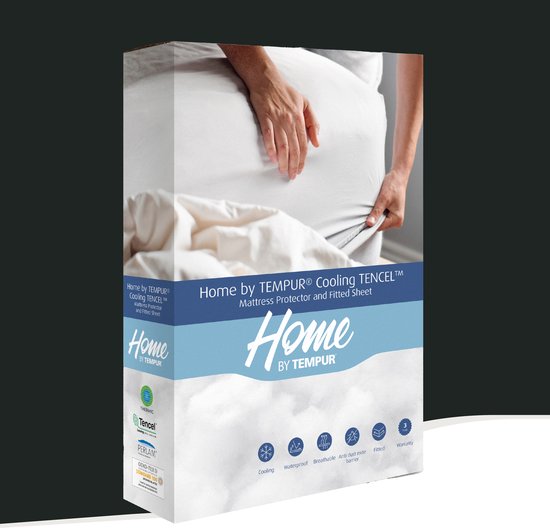 Home by TEMPUR® matrasbeschermer 140 x 210 x 25 cm – waterdicht – verkoelend – anti huisstofmijt – cooling TENCEL – wit