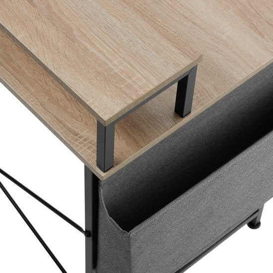 tectake® - Bureau Everett - 80 cm breed - computertafel - met plank en organizer - lichtbruin – 404663