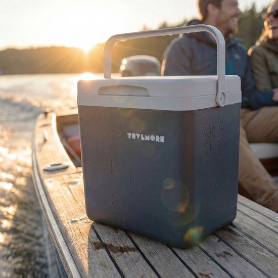 TRVLMORE Koelbox 14L - Frigobox - Inclusief Koelelement - Koelbox Klein - Antraciet