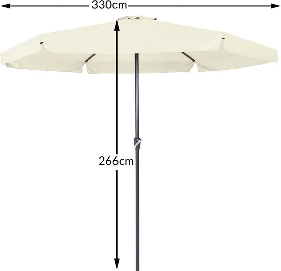 Kingsleeve Parasol – UV-bescherming 50+ – Beige Ø 330cm