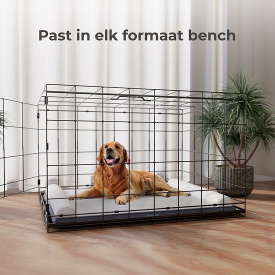 CozySense® Orthopedisch Hondenkussen 100 X 70 cm - Maat XL - Waterdicht - Geschikt Als Benchkussen & Hondenbed - Wasbare Hoes - Wit