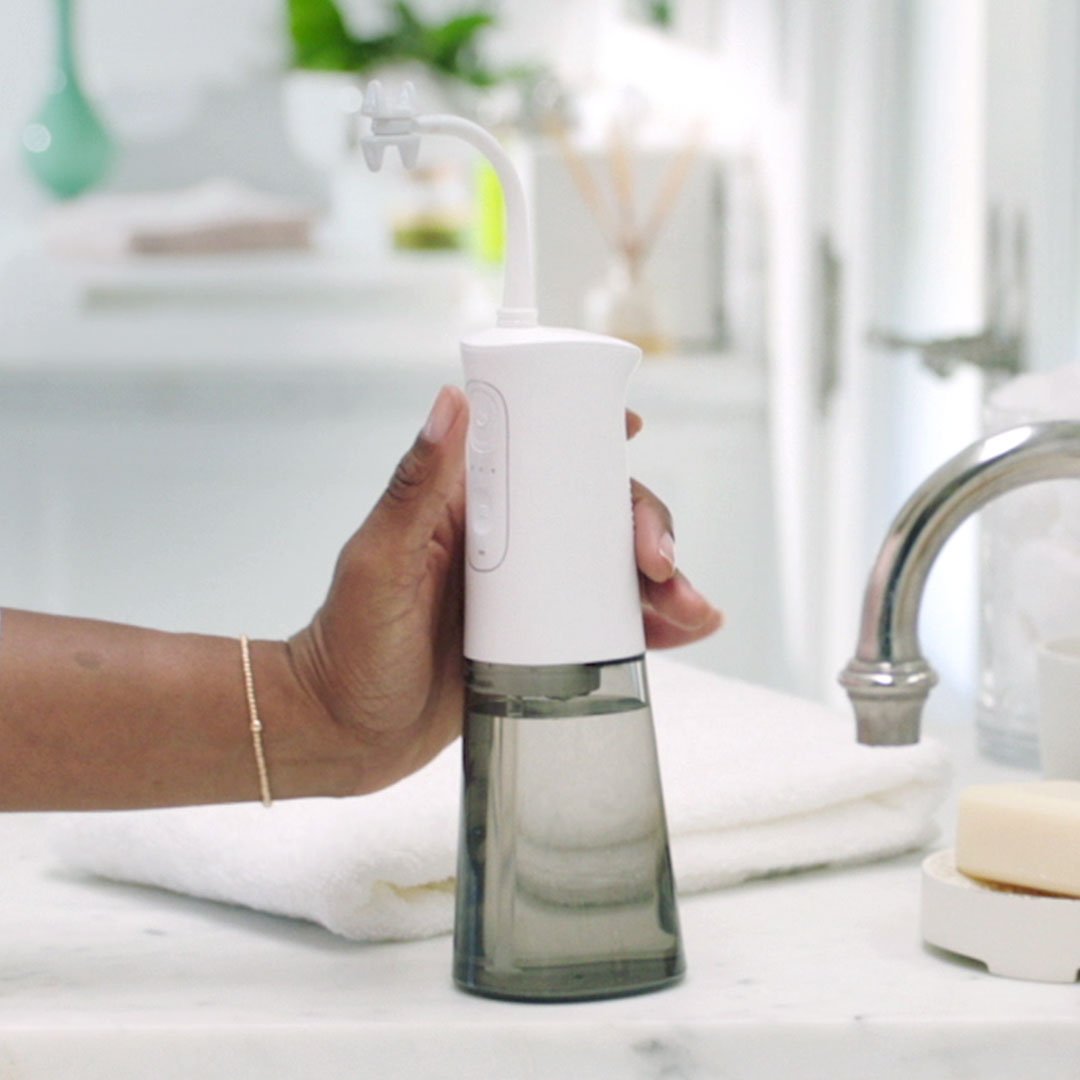 CorpCare MiracleSmile elektrische monddouche - H-vormige floskop - Draadloos ontwerp - Handige watertank
