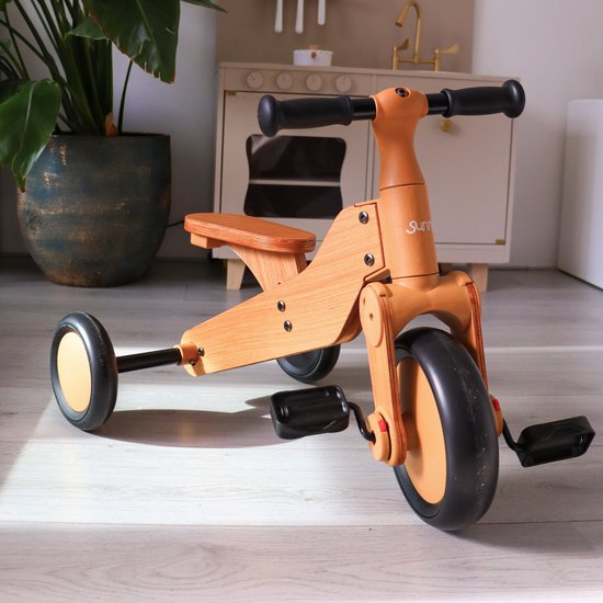 Sunny Walker 2-in-1 1000 Houten Loopfiets - Vanaf 2 jaar - Walker Trike - Verstelbaar zadel - FSC Mix