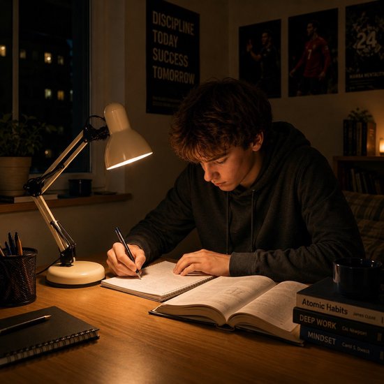 Tafellamp Study 3456CR – Crèmekleurig, verstelbaar, metalen bureaulamp van Mexlite voor binnen gebruik