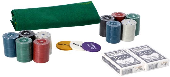 Pokerset in blik, 200-delig