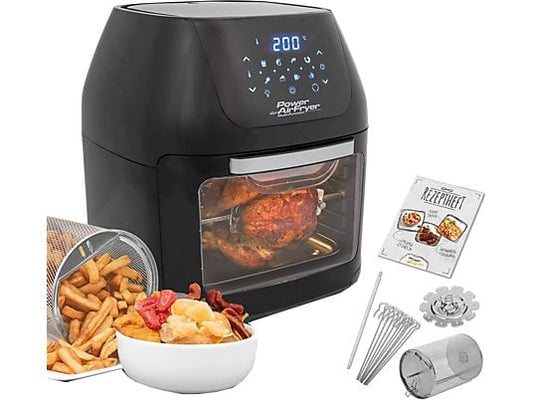 MediaShop M16438 Power AirFryer Multifunction - Heteluchtfriteuse - 9L - 1800W - Zwart