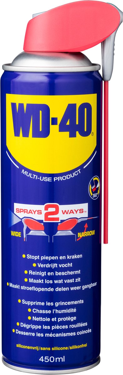 WD-40® Smart Straw® – 450 ml – Multi-Use Spray voor Losmaken, Beschermen & Reiniging – Spray2Ways Technologie