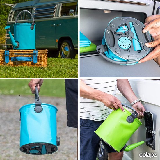 Colapz Opvouwbare Emmer en Gieter 9L - Jerrycan met Kraantje 7 tot 9 liter - Emmer met Deksel Afsluitbaar - Blauw - BPA-vrij - 27 x 22 x 22 cm - Kamperen met Caravan en Camper in 2025
