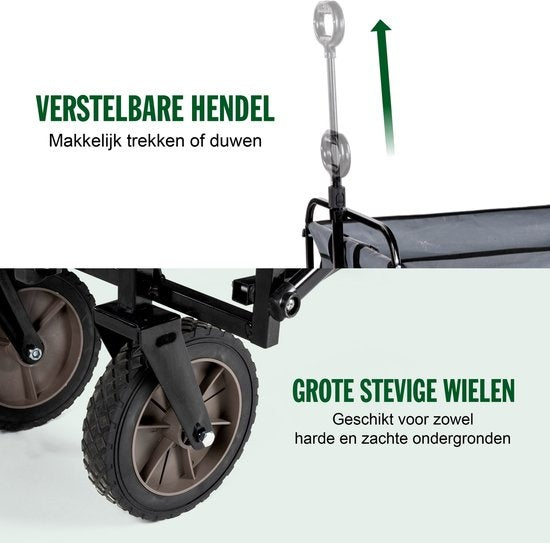 Camp Active Opvouwbare Bolderkar - Zwart - 70KG - 82x52x63cm