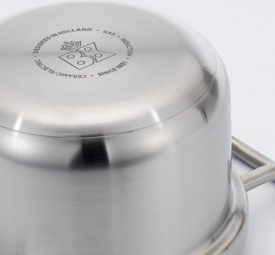 BK Q-linair Master steelpan 16 cm met deksel