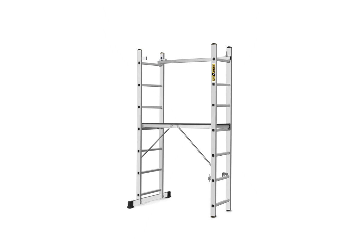 DRABEST BASIC 2x7 aluminium laddersteiger met platform 33 x 114 cm