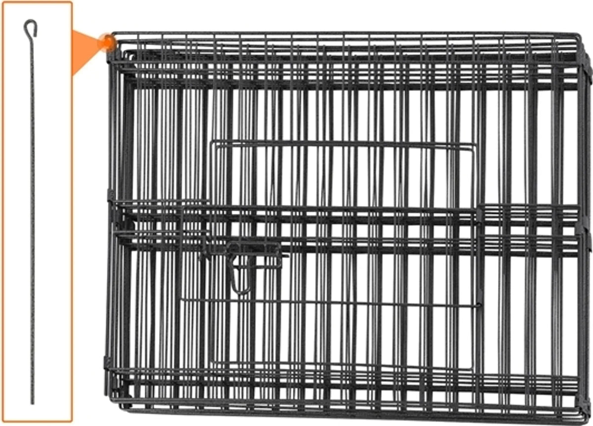 Yaheetech Puppyren Speelren – 61 x 61 cm Per Paneel – Voorzien Van 8 Panelen En Veiligheidsslot En Afgeronde Randen En Grondpinnen – Voor Puppy En Konijn – Zwart Metaal