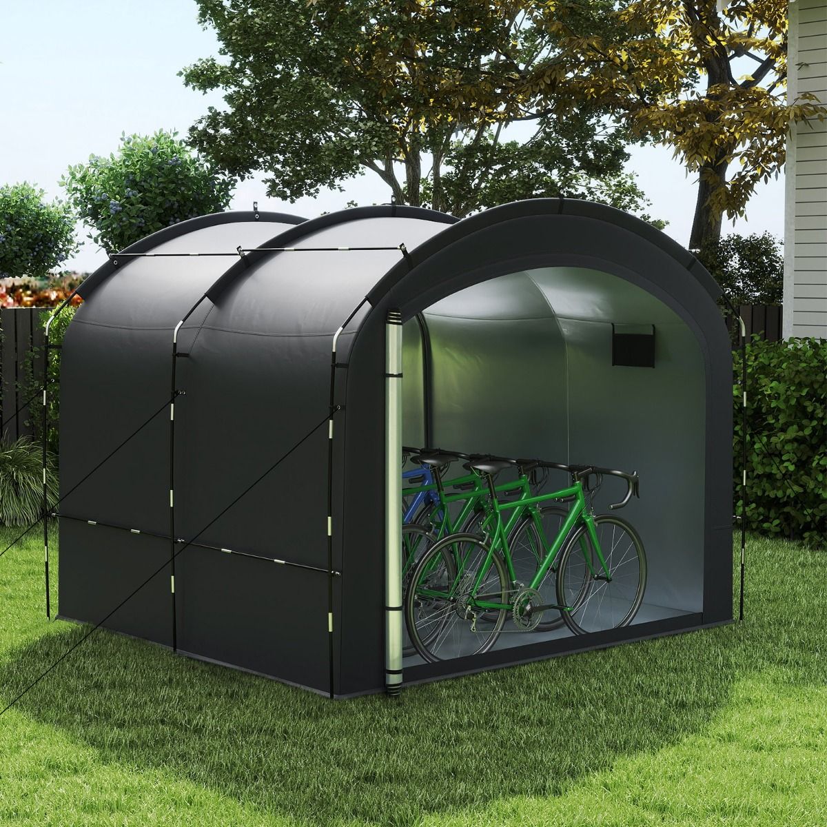Coast Fietsopslagtent - waterdicht - dubbele ritssluiting - zwart - 254 x 215 x 192 cm