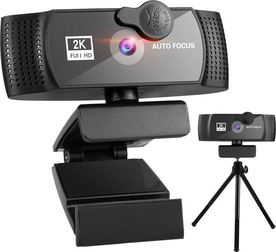 Audyn Webcam - 5MP - 2K Full HD - met Microfoon - voor PC - incl. Cover & Standaard - Streaming Camera - Webcams
