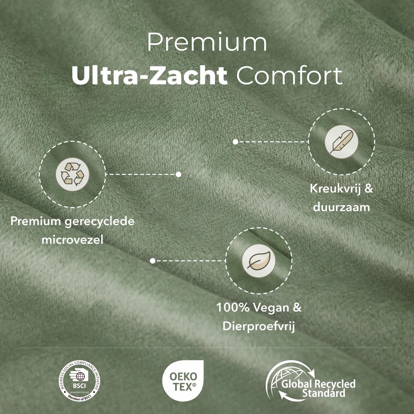 Sjumo Hoeslaken Silky Smooth – Forest Green – 200 x 210/220 cm
