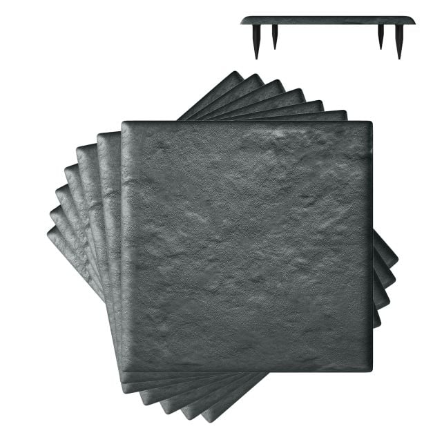 Coast Stapstenen Grijs – Set van 8 Tuintegels met 32 Grondpennen – 39,5 x 39,5 cm