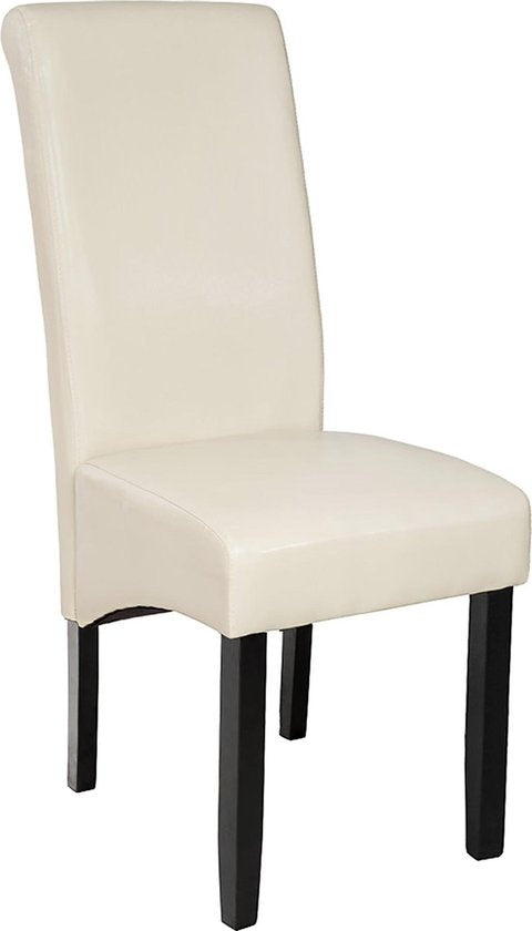 tectake® - 2x Eetkamerstoel Eetkamerstoelen Set - ergonomisch - creme - 401295
