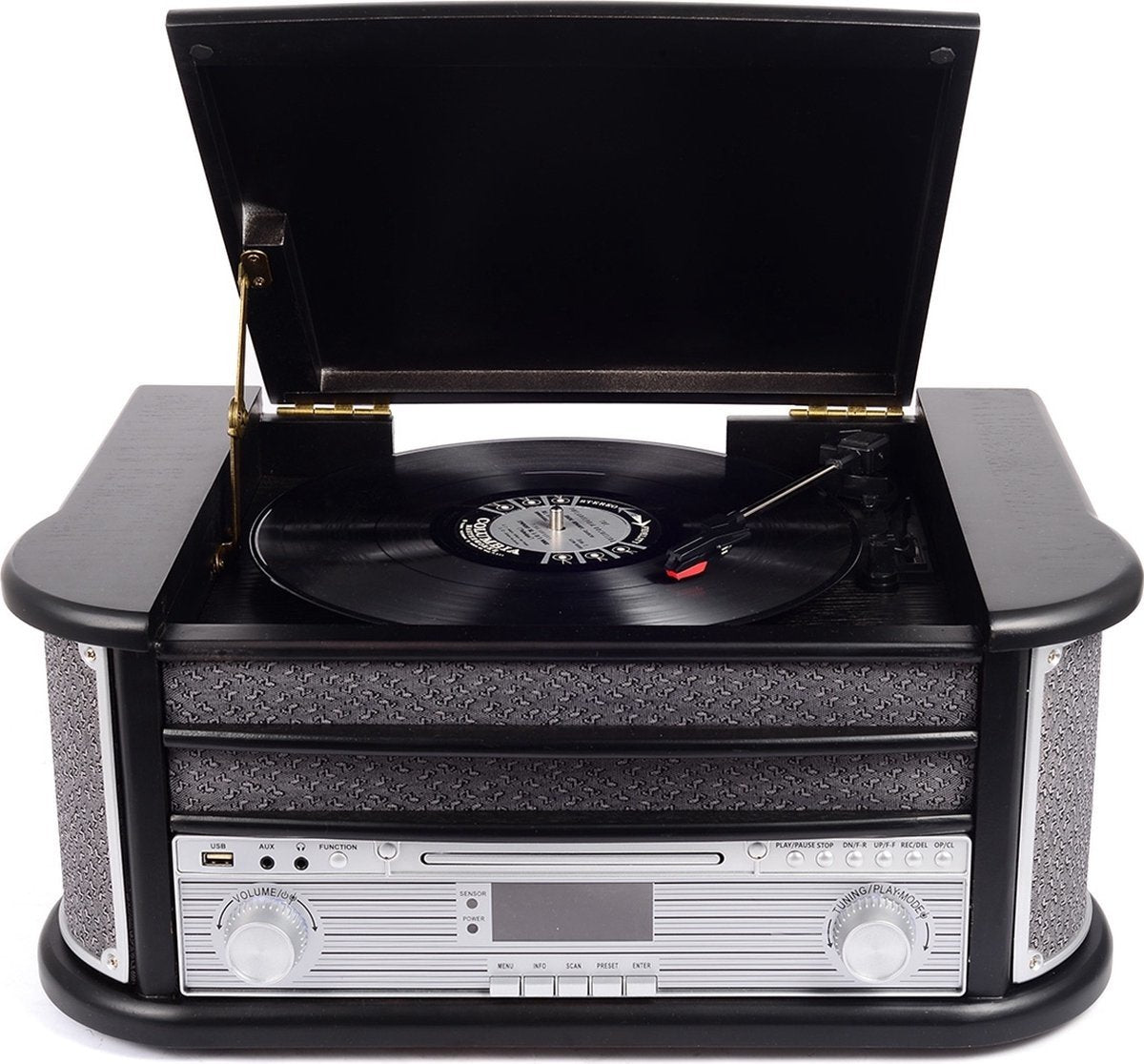 Denver Retro Platenspeler - Ingebouwde Speakers en Versterker - DAB Radio - Radio CD Speler - MRD51 - Hout