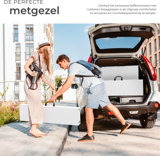 tectake® Set van 2 Inklapbare Bankjes - Tuinbankjes - 8 Personen - Bierbank - Draagbare Banken voor Campingtafel - Biertafel - Picknicktafel - Tuintafel - 500kg Draagkracht per Bank - Wit