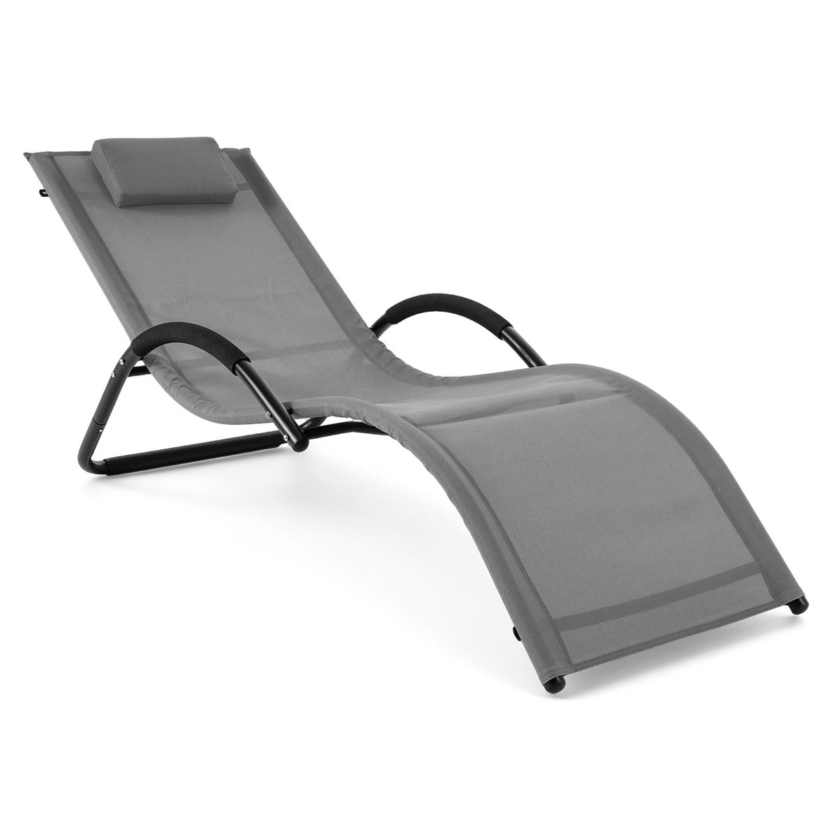 Coast Tuinligstoel - ergonomisch ontwerp - afneembare hoofdsteun - grijs - 1 stuks