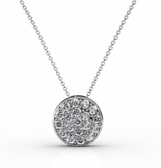 Yolora Dames Ketting met Hanger en Kalpa Camaka Kristal - Zilver kleurig - 18K Witgoud Verguld - Cadeauverpakking - Moederdag Cadeautje