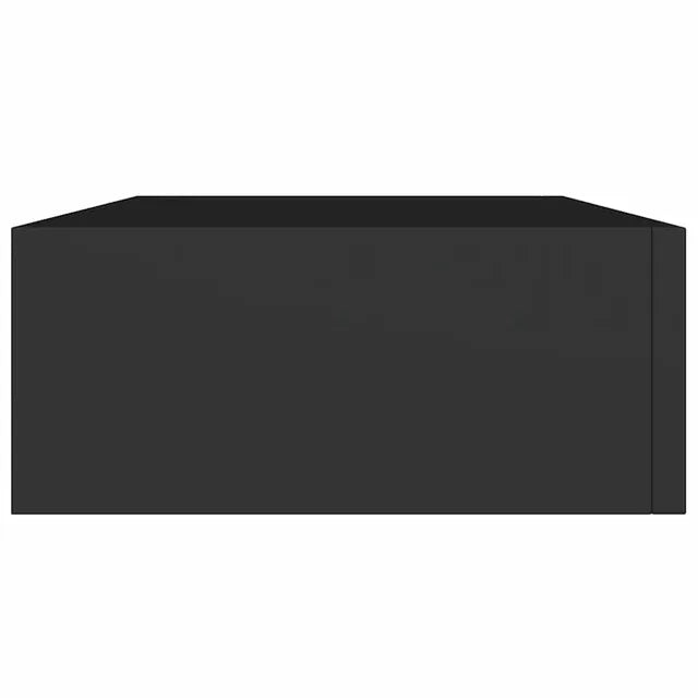 vidaXL Wandplanken met Lade Set van 2 - 40 x 23,5 x 10 cm - MDF en Metaal - Zwart