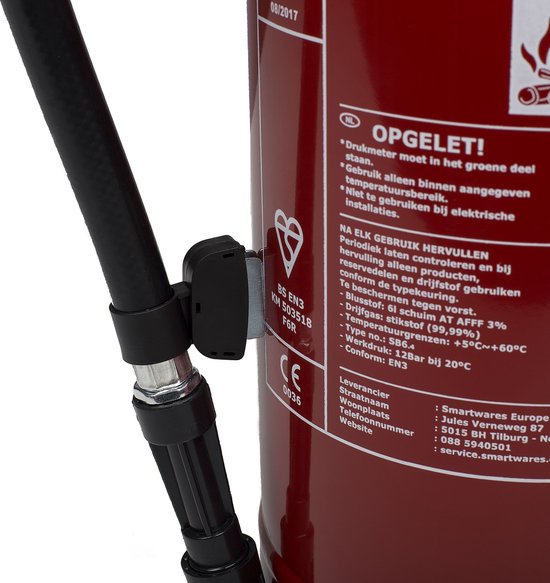Smartwares 10.015.05 Brandblusser - 6 Liter - Schuim - Inclusief ophangbeugel - Brandklasse AB - BSI Gecertificeerd