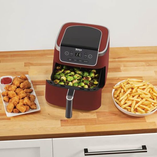 Ninja Airfryer XL PRO AF140EUCM 4,7 liter Vrijstaand Heteluchtfriteuse Cinnamon Rood met 4 kookprogramma's - Beste Koop