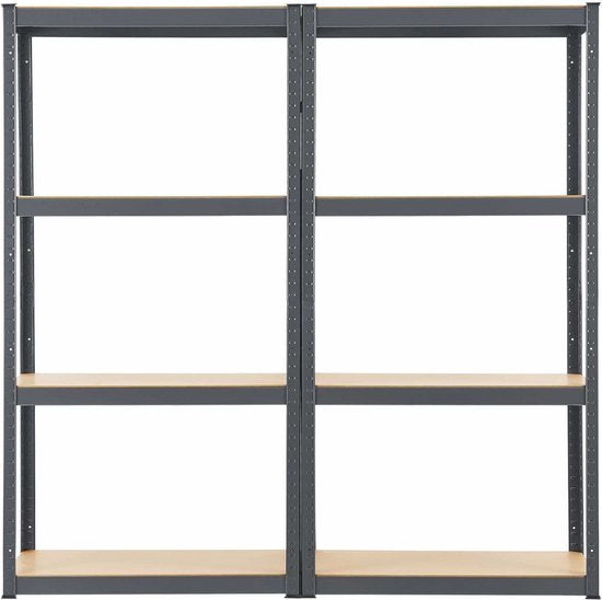 2 stuks Magazijnstelling / Opbergrek - Easy - 160 x 80 x 40 cm - Grijs