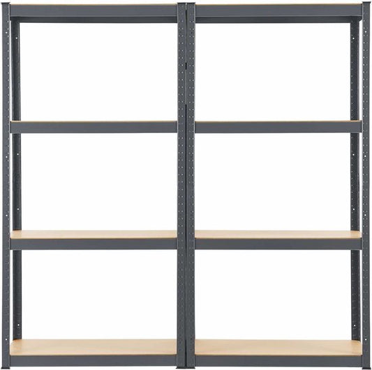 2 stuks Magazijnstelling / Opbergrek - Easy - 160 x 80 x 40 cm - Grijs