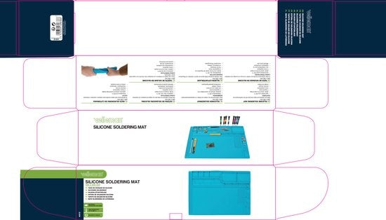 Velleman Silicone soldeermat, 550 x 350 mm, blauw