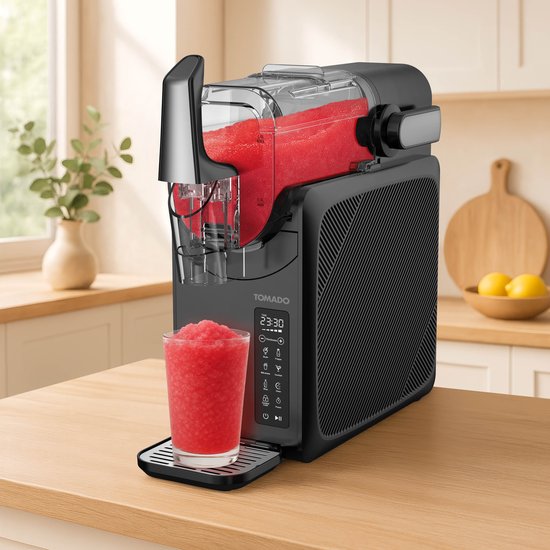 Tomado TSM2002B - Slushmachine - Slushpuppy maker - 5-in-1 Slush - Slush Puppy - 2 liter slush - Tot 12 uur bevroren drankjes - Touchcontrol bediening - Zwart