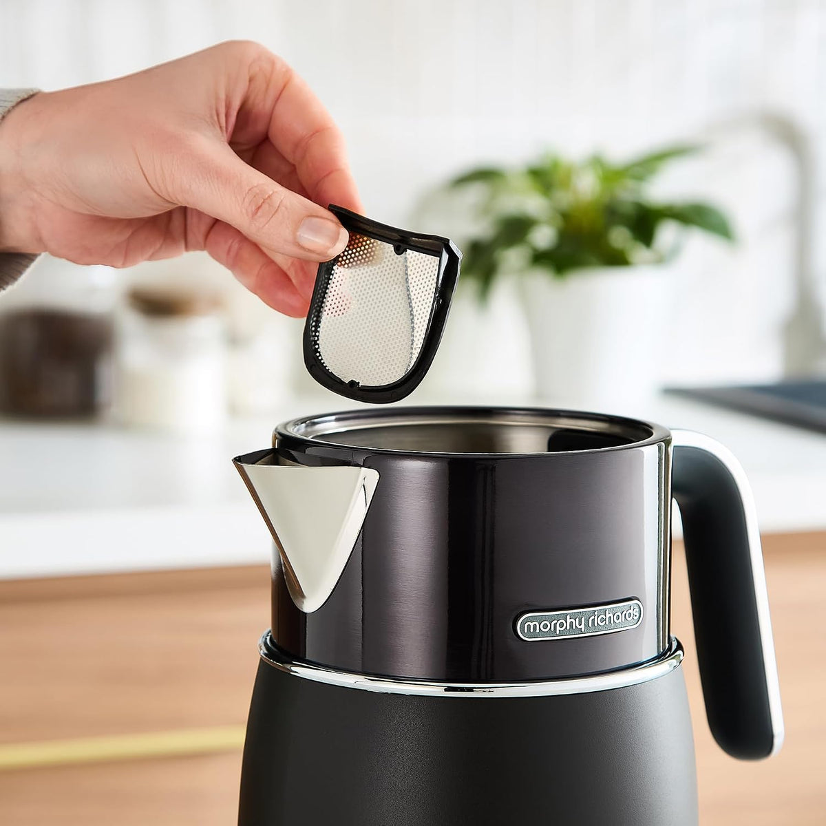 Morphy Richards Signature Opulent Waterkoker 1.5L - Rapid Boil 3000W - RVS Zwart Transparant - 23,7 x 16,7 x 26,8 cm