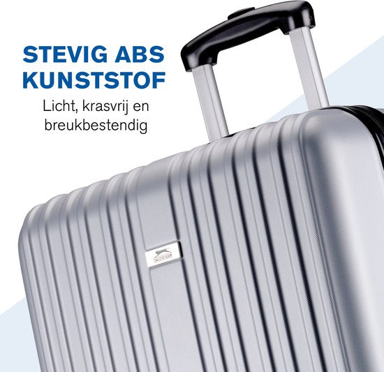 Slazenger Kofferset 2 Delig - Handbagage Trolley 26L en Ruimbagage Koffer 71L - Zilver