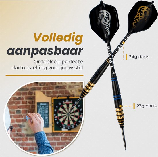 WINDSOR® Cavalier 3 Dartpijlen Set - Incl. Opbergdoos, Flights