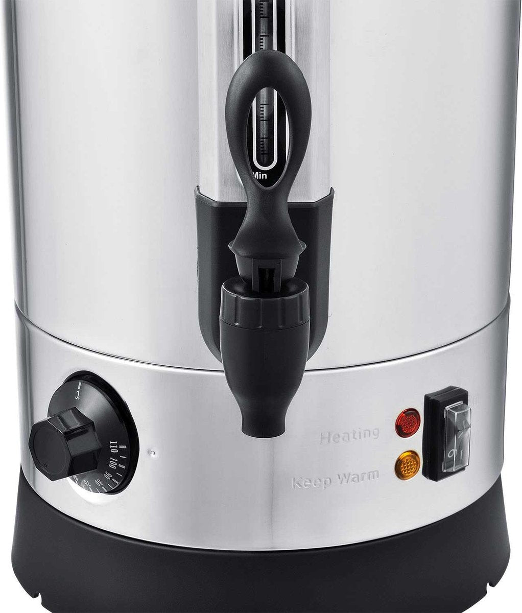 Juskys Glühweinketel 7L - 1500W - warmhoudfunctie - zilver/zwart - 42 cm