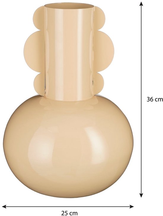 Mica Decorations Boyd Vaas - H36 x Ø25 cm - Metaal - Beige