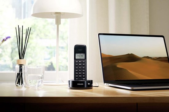 Philips Draadloze telefoon - D1651B/01 - DECT - Huistelefoon - Vaste Lijn - Nummerherkenning - Storingsvrij bereik - Zwart
