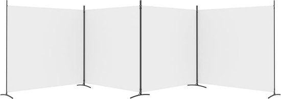 vidaXL - Kamerscherm - met - 4 - panelen - 698x180 - cm - stof - wit