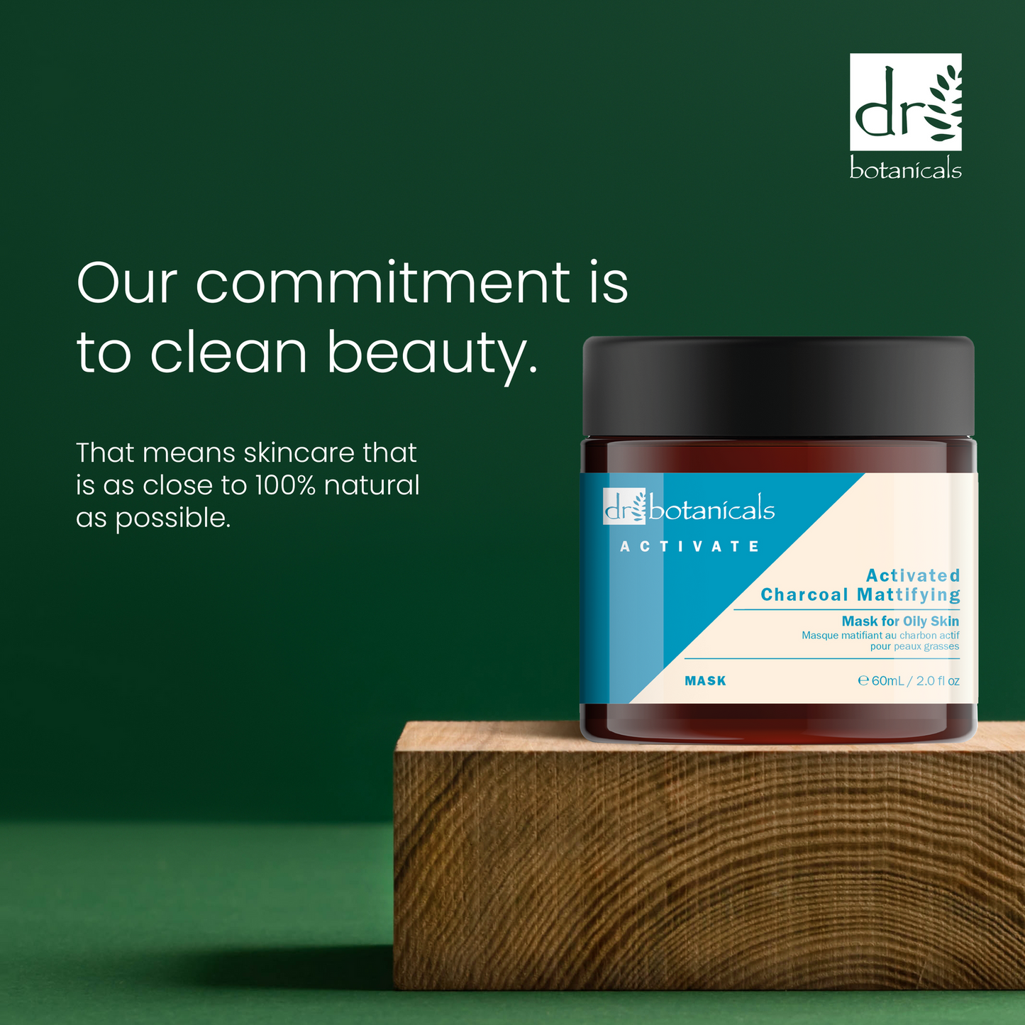 Dr. Botanicals Activate Charcoal Mattifying Mask Vette Huid – 60 ml