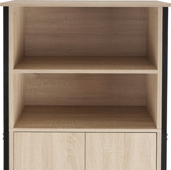 tectake - Wandkast Doncaster 60x38x125cm - industrieel lichtbruin