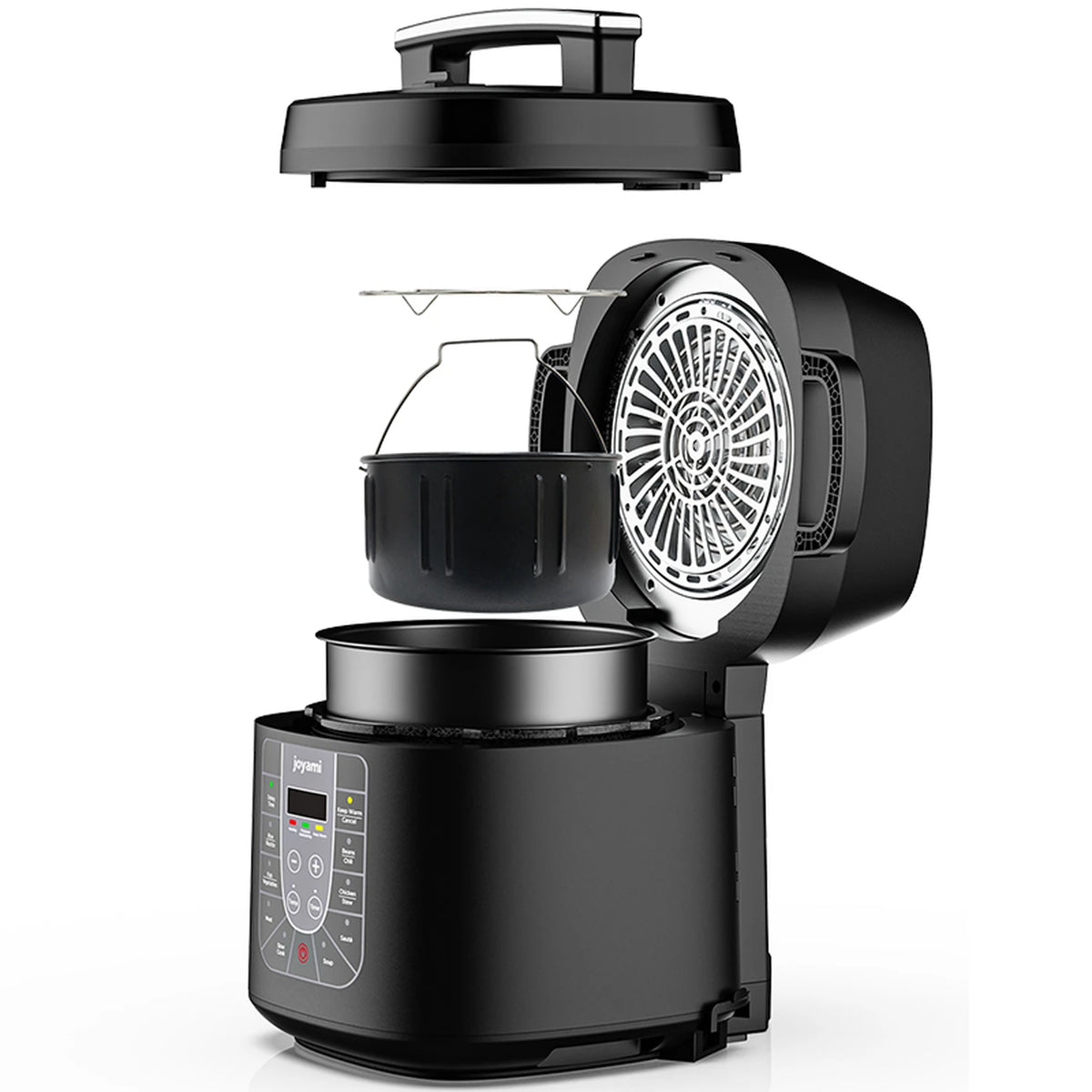 Joyami 6L Airfryer en Snelkookpan Combo - Dubbel Display - Zwart